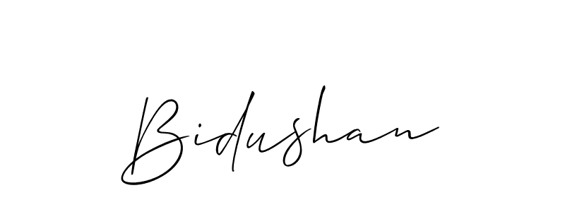 Design your own signature with our free online signature maker. With this signature software, you can create a handwritten (Allison_Script) signature for name Bidushan. Bidushan signature style 2 images and pictures png