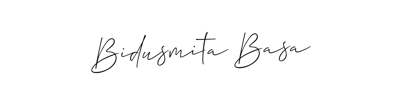 Make a beautiful signature design for name Bidusmita Basa. With this signature (Allison_Script) style, you can create a handwritten signature for free. Bidusmita Basa signature style 2 images and pictures png