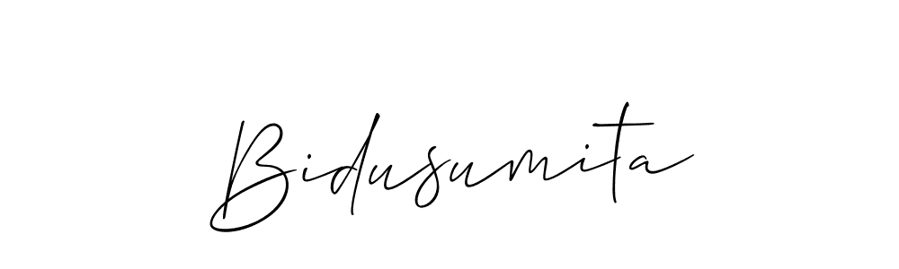 Create a beautiful signature design for name Bidusumita. With this signature (Allison_Script) fonts, you can make a handwritten signature for free. Bidusumita signature style 2 images and pictures png