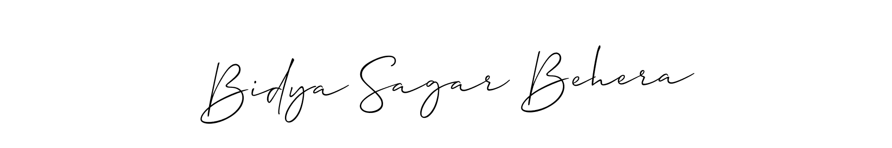 The best way (Allison_Script) to make a short signature is to pick only two or three words in your name. The name Bidya Sagar Behera include a total of six letters. For converting this name. Bidya Sagar Behera signature style 2 images and pictures png