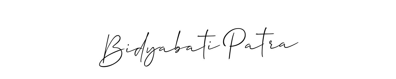 Allison_Script is a professional signature style that is perfect for those who want to add a touch of class to their signature. It is also a great choice for those who want to make their signature more unique. Get Bidyabati Patra name to fancy signature for free. Bidyabati Patra signature style 2 images and pictures png