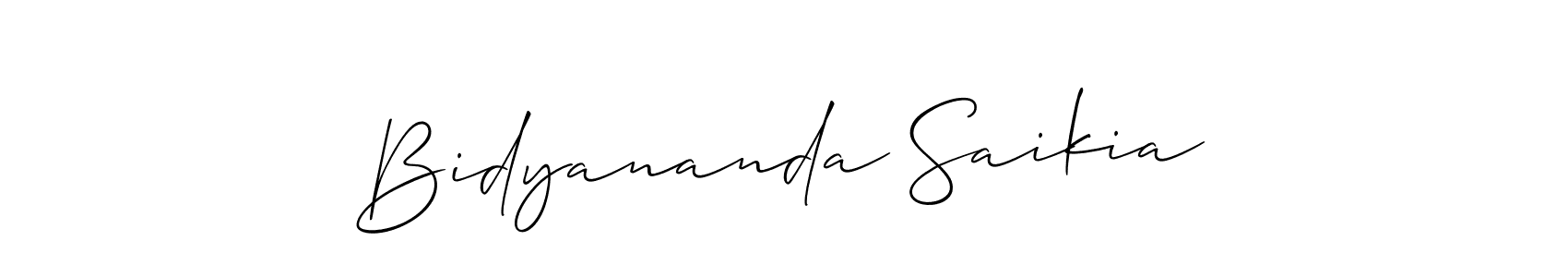 The best way (Allison_Script) to make a short signature is to pick only two or three words in your name. The name Bidyananda Saikia include a total of six letters. For converting this name. Bidyananda Saikia signature style 2 images and pictures png