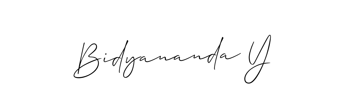 Create a beautiful signature design for name Bidyananda Y. With this signature (Allison_Script) fonts, you can make a handwritten signature for free. Bidyananda Y signature style 2 images and pictures png