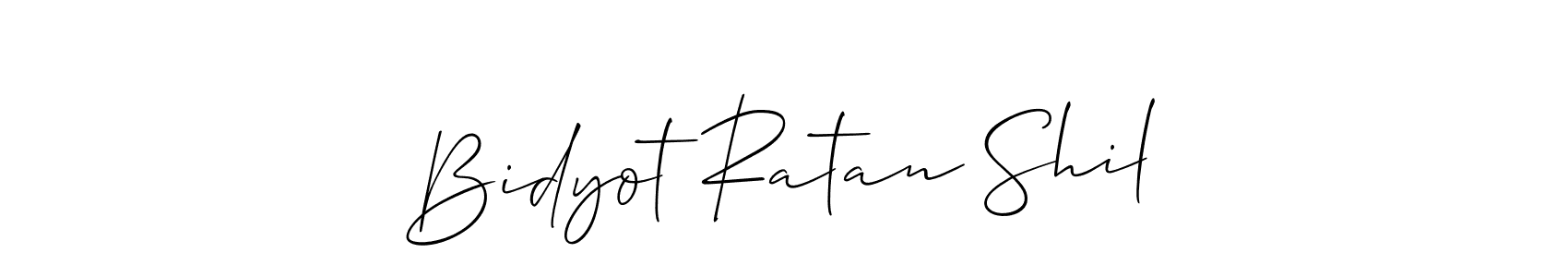 Also You can easily find your signature by using the search form. We will create Bidyot Ratan Shil name handwritten signature images for you free of cost using Allison_Script sign style. Bidyot Ratan Shil signature style 2 images and pictures png