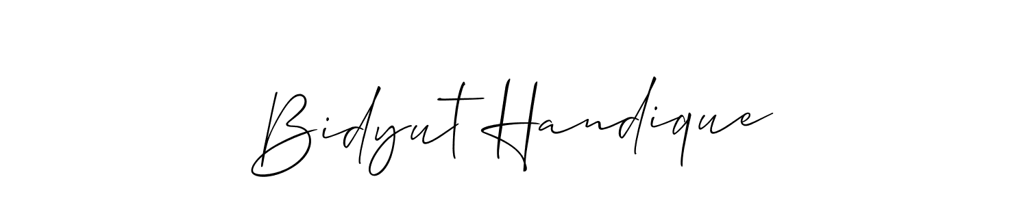 It looks lik you need a new signature style for name Bidyut Handique. Design unique handwritten (Allison_Script) signature with our free signature maker in just a few clicks. Bidyut Handique signature style 2 images and pictures png