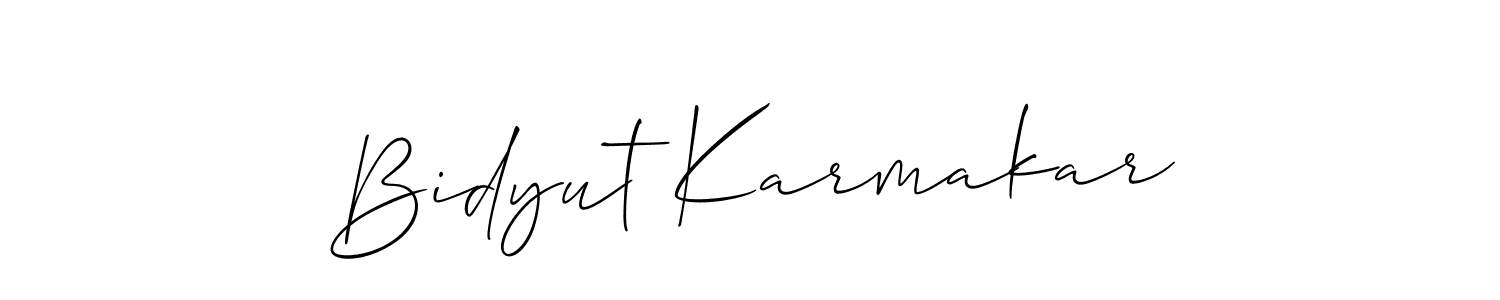 Make a beautiful signature design for name Bidyut Karmakar. With this signature (Allison_Script) style, you can create a handwritten signature for free. Bidyut Karmakar signature style 2 images and pictures png