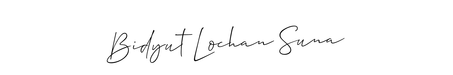 How to make Bidyut Lochan Suna name signature. Use Allison_Script style for creating short signs online. This is the latest handwritten sign. Bidyut Lochan Suna signature style 2 images and pictures png