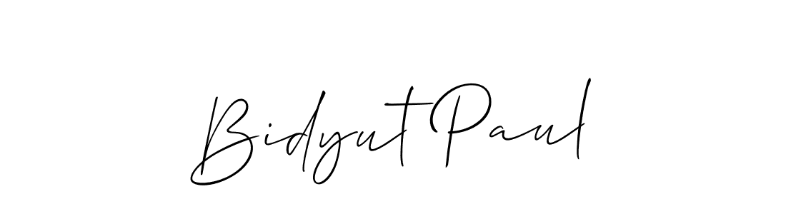 Use a signature maker to create a handwritten signature online. With this signature software, you can design (Allison_Script) your own signature for name Bidyut Paul. Bidyut Paul signature style 2 images and pictures png