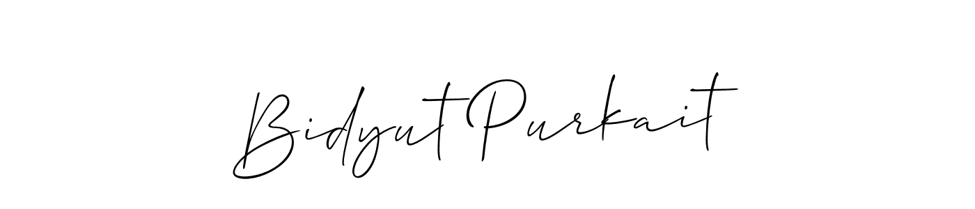 The best way (Allison_Script) to make a short signature is to pick only two or three words in your name. The name Bidyut Purkait include a total of six letters. For converting this name. Bidyut Purkait signature style 2 images and pictures png