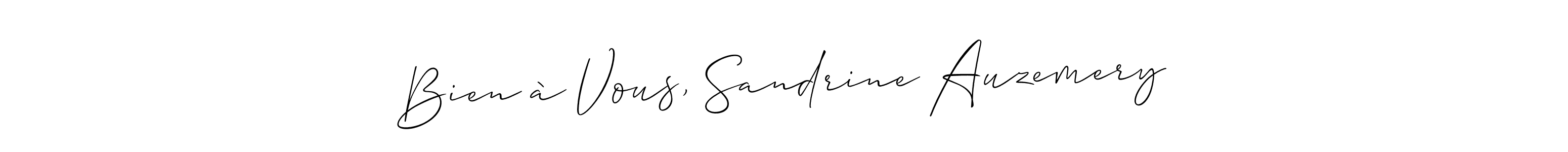 How to Draw Bien à Vous, Sandrine Auzemery signature style? Allison_Script is a latest design signature styles for name Bien à Vous, Sandrine Auzemery. Bien à Vous, Sandrine Auzemery signature style 2 images and pictures png