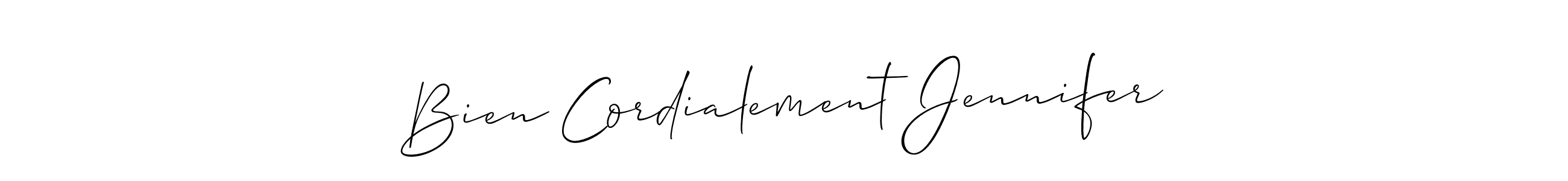 Once you've used our free online signature maker to create your best signature Allison_Script style, it's time to enjoy all of the benefits that Bien Cordialement Jennifer name signing documents. Bien Cordialement Jennifer signature style 2 images and pictures png