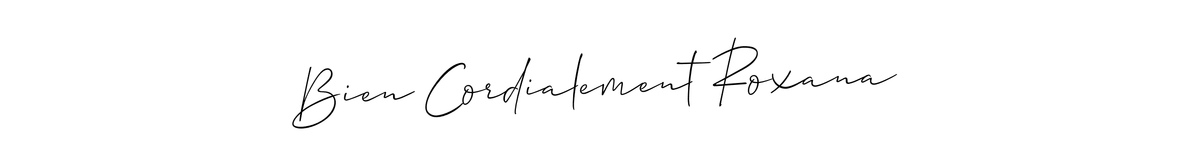 How to Draw Bien Cordialement Roxana signature style? Allison_Script is a latest design signature styles for name Bien Cordialement Roxana. Bien Cordialement Roxana signature style 2 images and pictures png