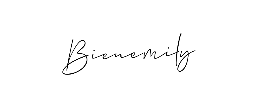 It looks lik you need a new signature style for name Bienemily. Design unique handwritten (Allison_Script) signature with our free signature maker in just a few clicks. Bienemily signature style 2 images and pictures png