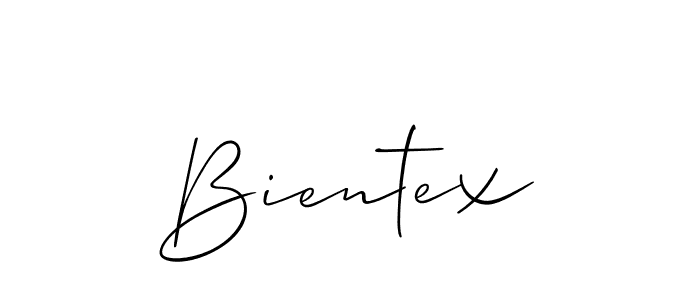 Use a signature maker to create a handwritten signature online. With this signature software, you can design (Allison_Script) your own signature for name Bientex. Bientex signature style 2 images and pictures png