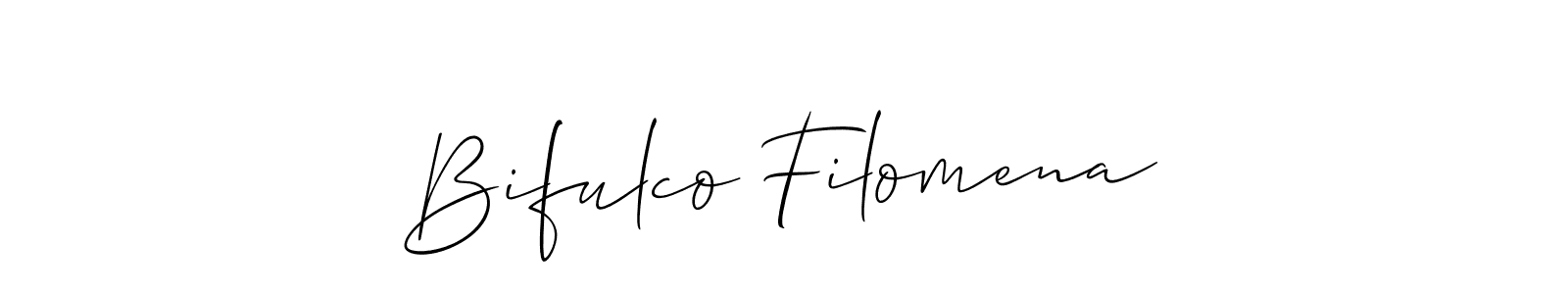 Bifulco Filomena stylish signature style. Best Handwritten Sign (Allison_Script) for my name. Handwritten Signature Collection Ideas for my name Bifulco Filomena. Bifulco Filomena signature style 2 images and pictures png