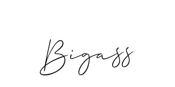 Design your own signature with our free online signature maker. With this signature software, you can create a handwritten (Allison_Script) signature for name Bigass. Bigass signature style 2 images and pictures png