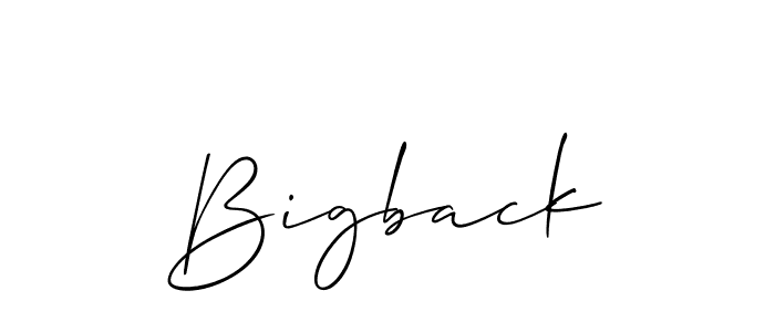 Similarly Allison_Script is the best handwritten signature design. Signature creator online .You can use it as an online autograph creator for name Bigback. Bigback signature style 2 images and pictures png