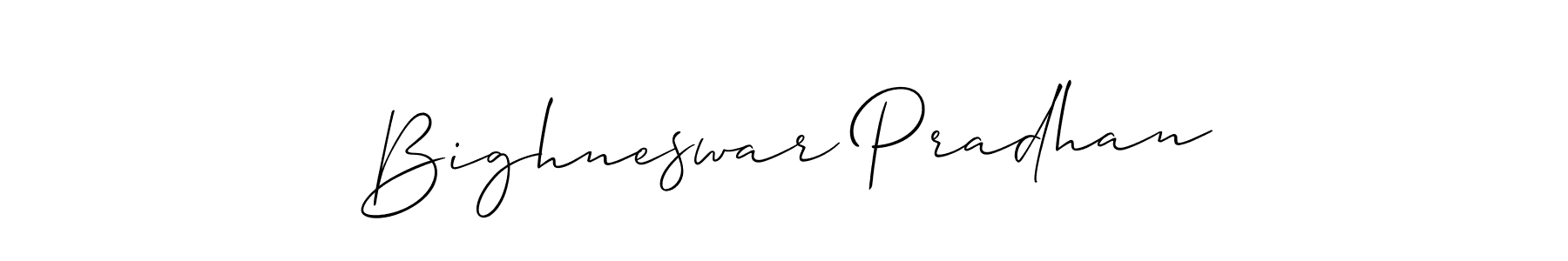 How to make Bighneswar Pradhan signature? Allison_Script is a professional autograph style. Create handwritten signature for Bighneswar Pradhan name. Bighneswar Pradhan signature style 2 images and pictures png