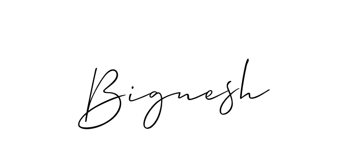 Use a signature maker to create a handwritten signature online. With this signature software, you can design (Allison_Script) your own signature for name Bignesh. Bignesh signature style 2 images and pictures png