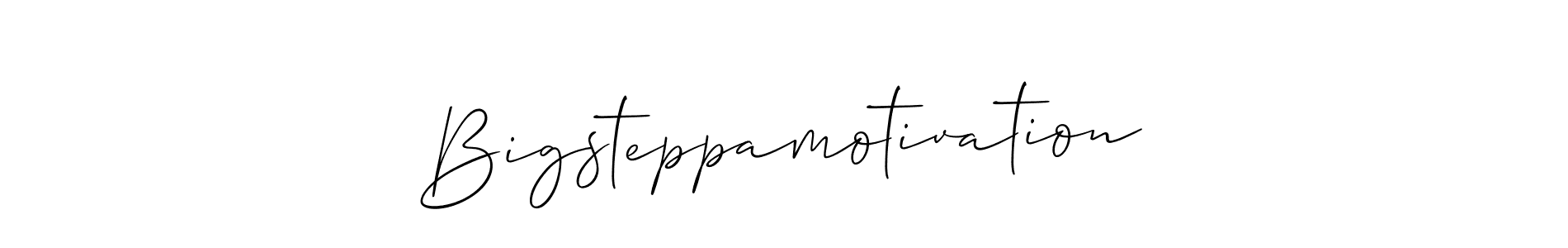 Also You can easily find your signature by using the search form. We will create Bigsteppamotivation name handwritten signature images for you free of cost using Allison_Script sign style. Bigsteppamotivation signature style 2 images and pictures png