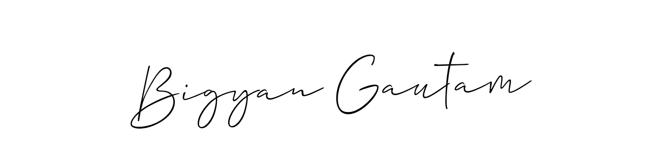 Also we have Bigyan Gautam name is the best signature style. Create professional handwritten signature collection using Allison_Script autograph style. Bigyan Gautam signature style 2 images and pictures png