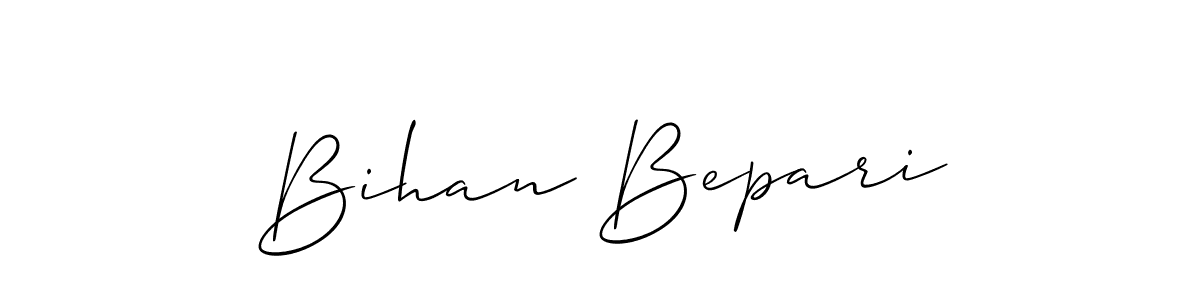 Create a beautiful signature design for name Bihan Bepari. With this signature (Allison_Script) fonts, you can make a handwritten signature for free. Bihan Bepari signature style 2 images and pictures png