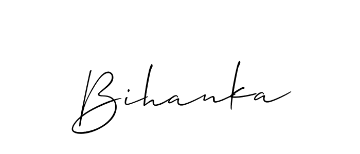 Also we have Bihanka name is the best signature style. Create professional handwritten signature collection using Allison_Script autograph style. Bihanka signature style 2 images and pictures png