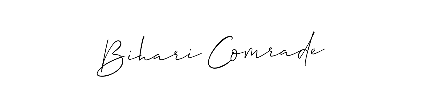 It looks lik you need a new signature style for name Bihari Comrade. Design unique handwritten (Allison_Script) signature with our free signature maker in just a few clicks. Bihari Comrade signature style 2 images and pictures png