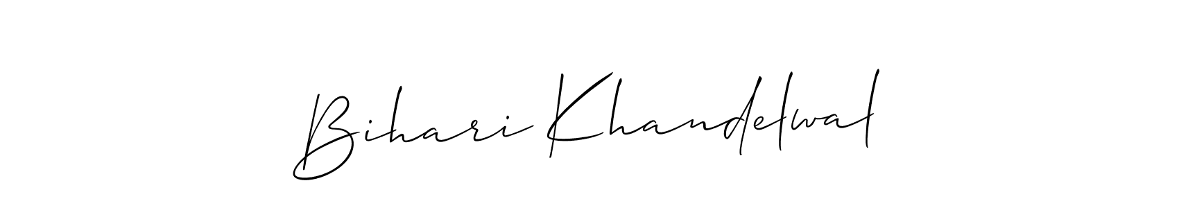 It looks lik you need a new signature style for name Bihari Khandelwal. Design unique handwritten (Allison_Script) signature with our free signature maker in just a few clicks. Bihari Khandelwal signature style 2 images and pictures png