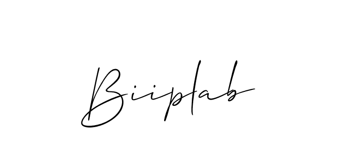 Use a signature maker to create a handwritten signature online. With this signature software, you can design (Allison_Script) your own signature for name Biiplab. Biiplab signature style 2 images and pictures png