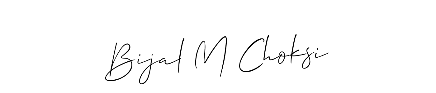 Create a beautiful signature design for name Bijal M Choksi. With this signature (Allison_Script) fonts, you can make a handwritten signature for free. Bijal M Choksi signature style 2 images and pictures png