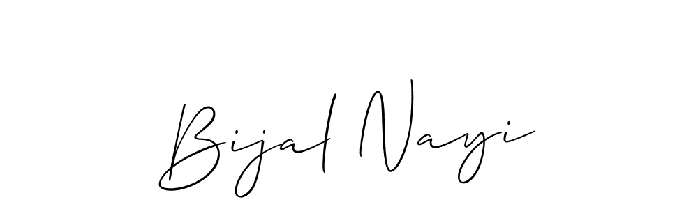 Design your own signature with our free online signature maker. With this signature software, you can create a handwritten (Allison_Script) signature for name Bijal Nayi. Bijal Nayi signature style 2 images and pictures png