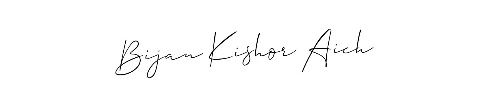 How to make Bijan Kishor Aich name signature. Use Allison_Script style for creating short signs online. This is the latest handwritten sign. Bijan Kishor Aich signature style 2 images and pictures png