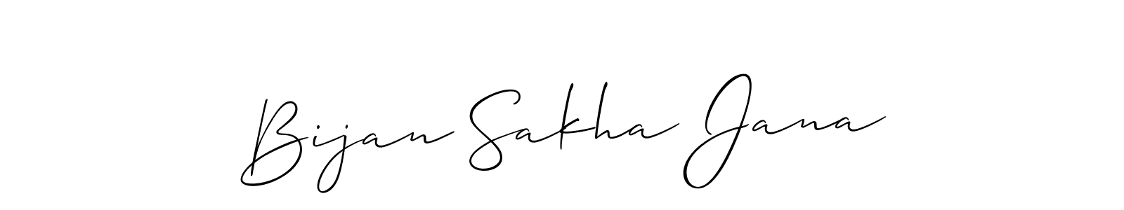 How to make Bijan Sakha Jana name signature. Use Allison_Script style for creating short signs online. This is the latest handwritten sign. Bijan Sakha Jana signature style 2 images and pictures png