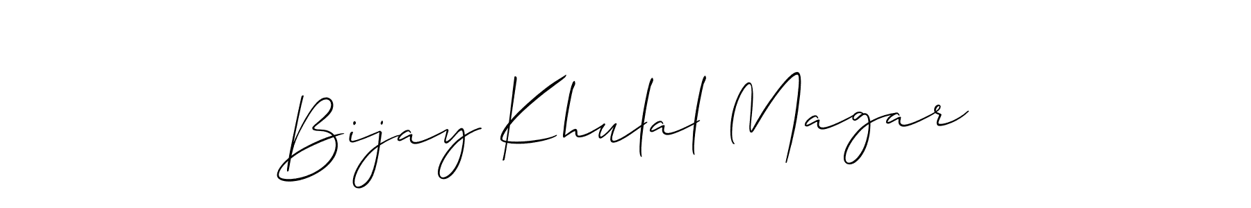 How to Draw Bijay Khulal Magar signature style? Allison_Script is a latest design signature styles for name Bijay Khulal Magar. Bijay Khulal Magar signature style 2 images and pictures png