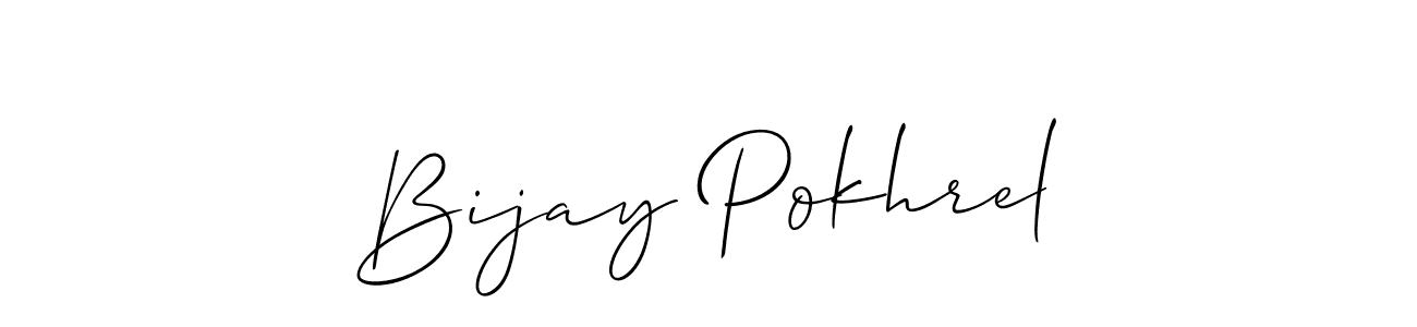 Bijay Pokhrel stylish signature style. Best Handwritten Sign (Allison_Script) for my name. Handwritten Signature Collection Ideas for my name Bijay Pokhrel. Bijay Pokhrel signature style 2 images and pictures png