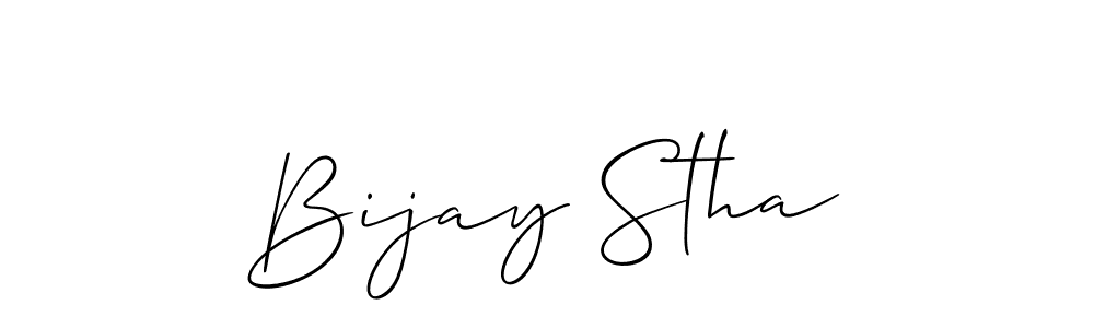 Also we have Bijay Stha name is the best signature style. Create professional handwritten signature collection using Allison_Script autograph style. Bijay Stha signature style 2 images and pictures png