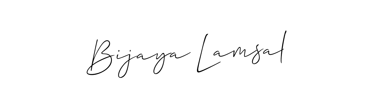 Similarly Allison_Script is the best handwritten signature design. Signature creator online .You can use it as an online autograph creator for name Bijaya Lamsal. Bijaya Lamsal signature style 2 images and pictures png