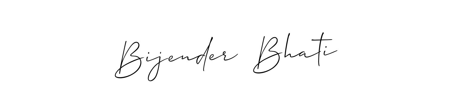 Create a beautiful signature design for name Bijender  Bhati. With this signature (Allison_Script) fonts, you can make a handwritten signature for free. Bijender  Bhati signature style 2 images and pictures png