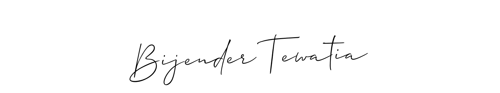 This is the best signature style for the Bijender Tewatia name. Also you like these signature font (Allison_Script). Mix name signature. Bijender Tewatia signature style 2 images and pictures png