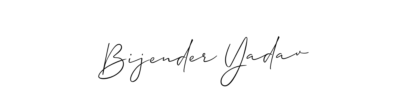 This is the best signature style for the Bijender Yadav name. Also you like these signature font (Allison_Script). Mix name signature. Bijender Yadav signature style 2 images and pictures png