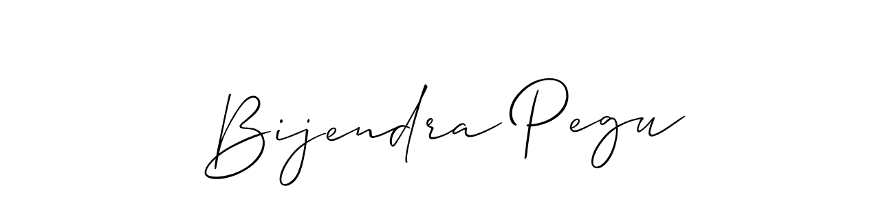 Design your own signature with our free online signature maker. With this signature software, you can create a handwritten (Allison_Script) signature for name Bijendra Pegu. Bijendra Pegu signature style 2 images and pictures png