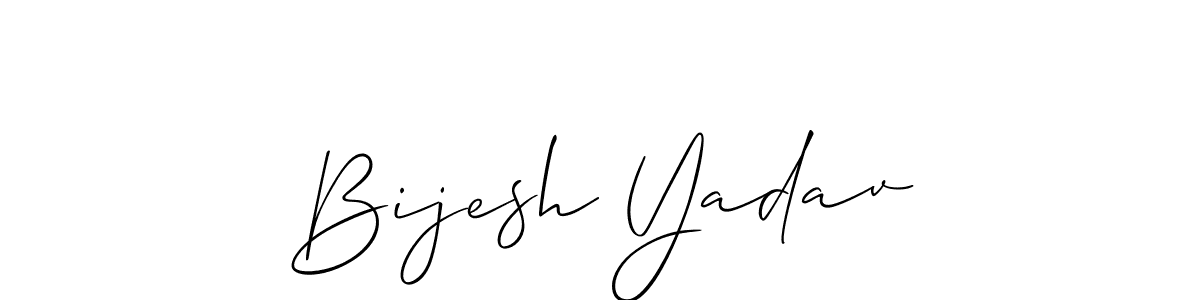 How to make Bijesh Yadav name signature. Use Allison_Script style for creating short signs online. This is the latest handwritten sign. Bijesh Yadav signature style 2 images and pictures png