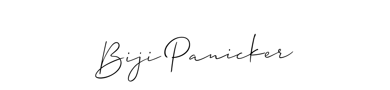 Use a signature maker to create a handwritten signature online. With this signature software, you can design (Allison_Script) your own signature for name Biji Panicker. Biji Panicker signature style 2 images and pictures png