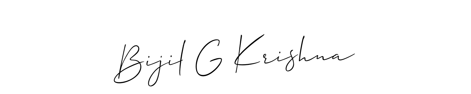 How to make Bijil G Krishna signature? Allison_Script is a professional autograph style. Create handwritten signature for Bijil G Krishna name. Bijil G Krishna signature style 2 images and pictures png