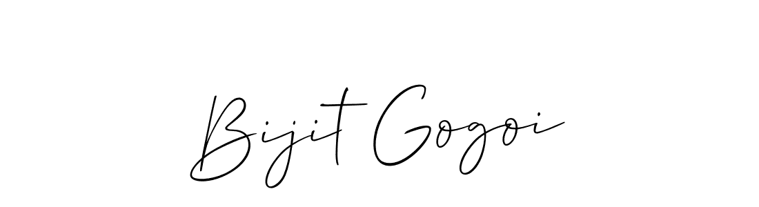 if you are searching for the best signature style for your name Bijit Gogoi. so please give up your signature search. here we have designed multiple signature styles  using Allison_Script. Bijit Gogoi signature style 2 images and pictures png