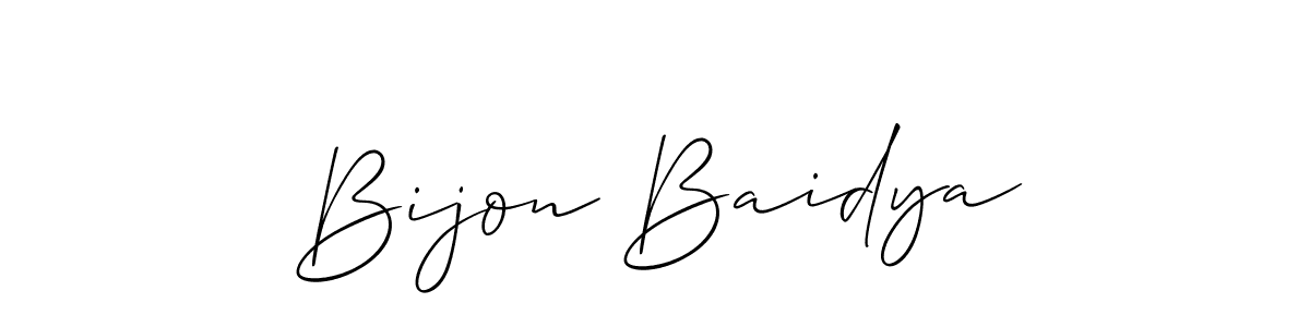 Create a beautiful signature design for name Bijon Baidya. With this signature (Allison_Script) fonts, you can make a handwritten signature for free. Bijon Baidya signature style 2 images and pictures png