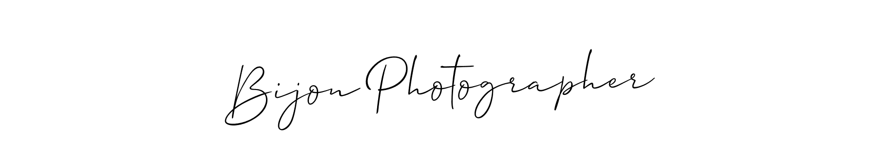 Make a beautiful signature design for name Bijon Photographer. With this signature (Allison_Script) style, you can create a handwritten signature for free. Bijon Photographer signature style 2 images and pictures png