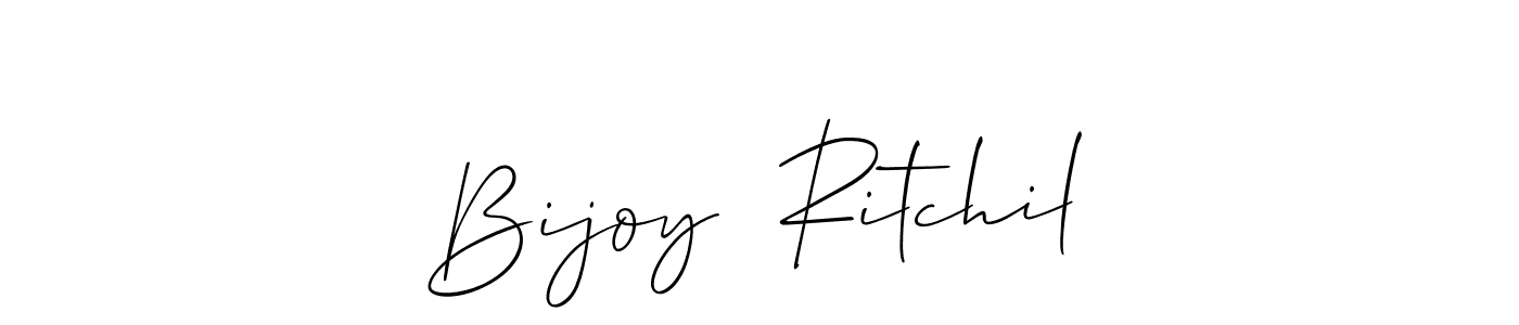 if you are searching for the best signature style for your name Bijoy  Ritchil. so please give up your signature search. here we have designed multiple signature styles  using Allison_Script. Bijoy  Ritchil signature style 2 images and pictures png