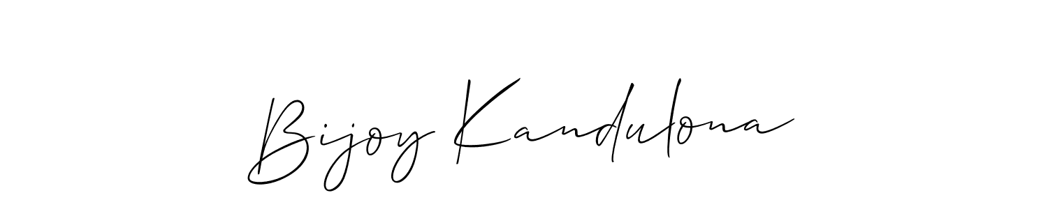 The best way (Allison_Script) to make a short signature is to pick only two or three words in your name. The name Bijoy Kandulona include a total of six letters. For converting this name. Bijoy Kandulona signature style 2 images and pictures png